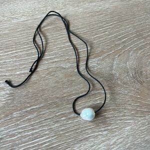 Baroque pearl choker necklace on black cord